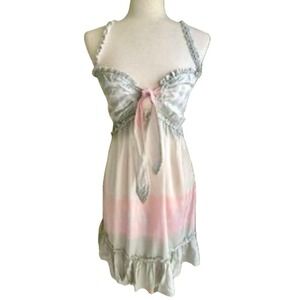 Ocean Drive Mini Tie Dye Dress S Ruffle Babydoll Boho Chic Coquette Pastel Retro